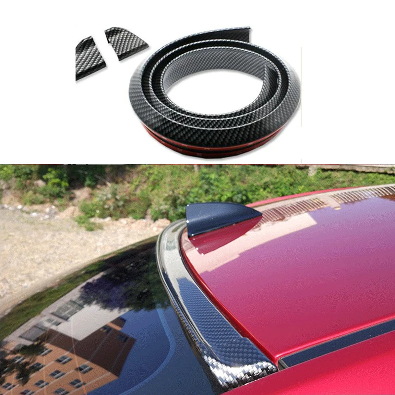 F80 Universele Roof Spoiler Auto Sticker 1.5M Car-Styling 5D Rubber Carbon Fiber Tail Wing Solderen Diy Refit For BMW 3Series