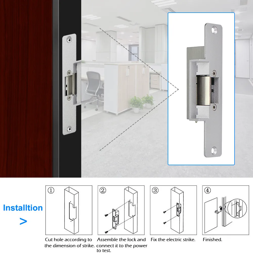 Fail Safe Electric Strike Lock NC / NO 12V DC Fail Secure Electronic Door Locks Mortise Lock for Access Control Entry System