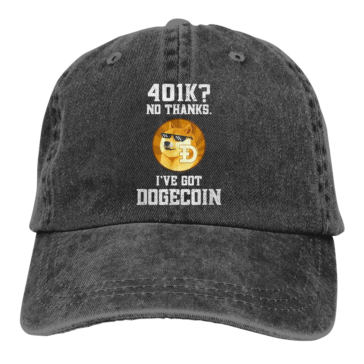 

Crypto 401K No Thanks The Baseball Cap Peaked capt Sport Unisex Outdoor Custom Doge Dogecoin Skyrocketing Digital Currency Hats