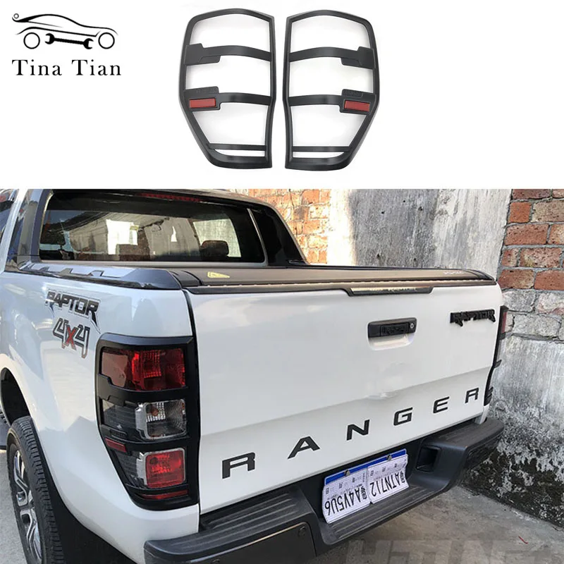 For Ford Ranger T6 T7 T8 2012-2019 2020 Wildtrak Carbon Fiber Color Tail Lights Cover  Ranger T6 T7 T8 Accessory