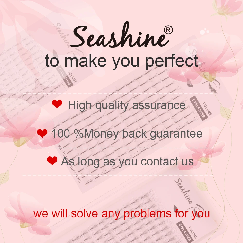 Seashine Lashes Premade Volume Fans 2d/3d/5d/6d Lash Russian Volume Eyelash Extensions Pre Made Lash Extension PBT Silk