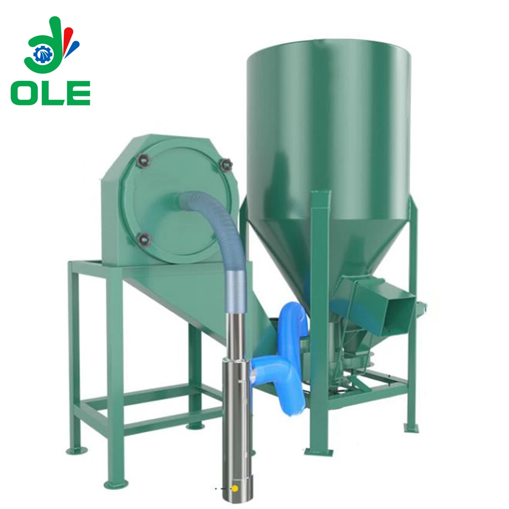 Vertical 1 Ton Integrated Crushing And Mixing Machine For Chicken Feed Pig Feed