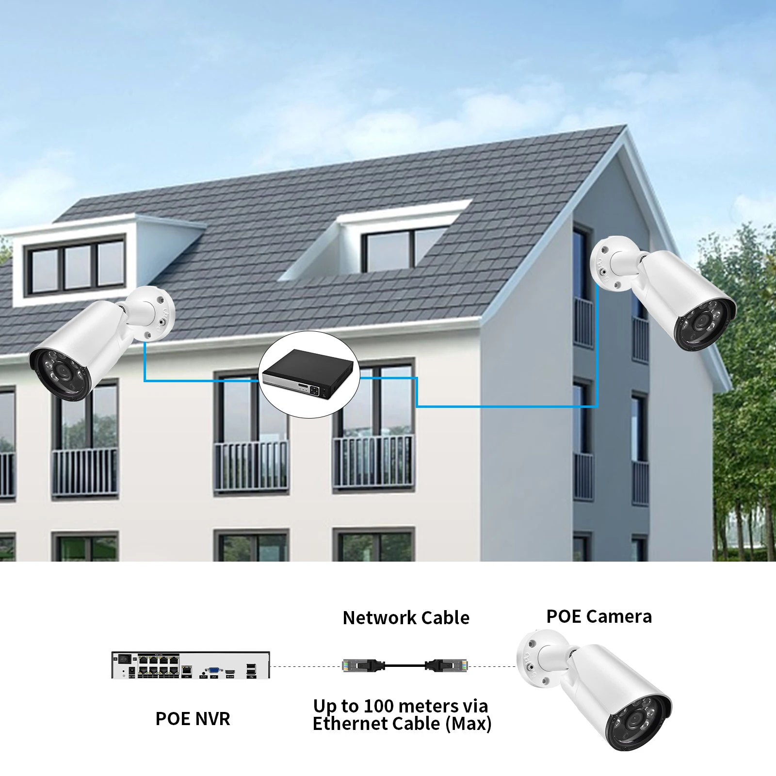 Imagem -06 - Gadinan 4k Sistema de Câmera Segurança Ultra hd 8mp Poe Nvr Rosto Áudio Detectar Cor Visão Noturna Cctv Kit Vídeo Vigilância Conjunto