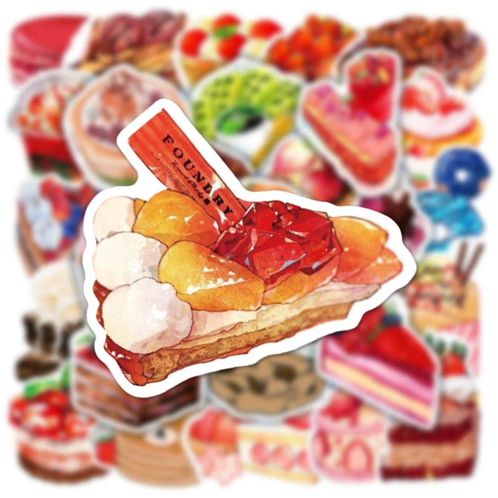 10/30/50pcs Cute Food Graffiti Stickers PVC Waterproof Stationery Phone Fridge Skateboard Luggage Wall Cartoon Sticker For Kids