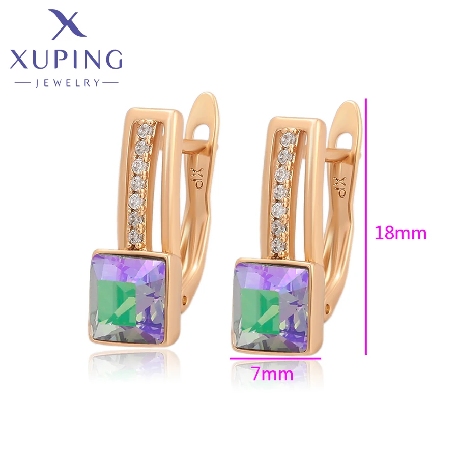 Xuping Jewelry Fashion New Arrival Square Shaped  Crystals Earrings for Women Mother's Day Gift A00345230