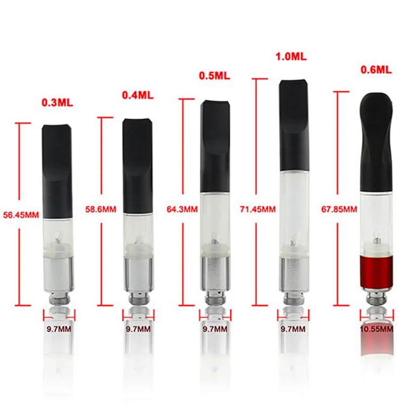 5pcs Vape Cartridges 0.5ml/1.0ml CBD Cartridge 510 Thick Oil Tank CE3 Atomizer CE4 MT3 Carts Ego Evod Vapor Pen Wax Vaporizer