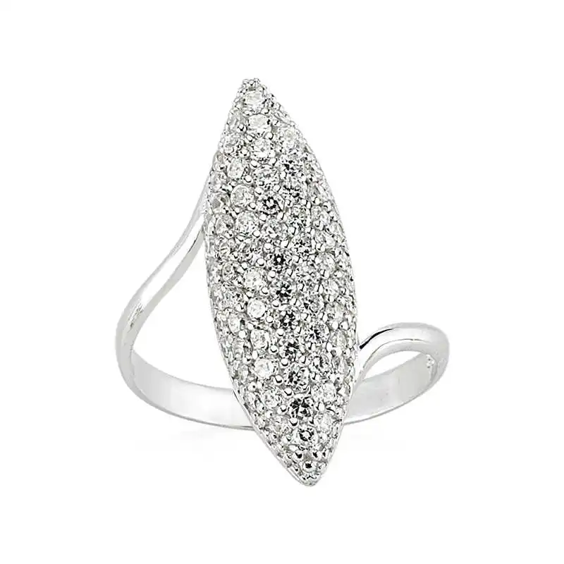 Silver Shuttle Print Lady Ring