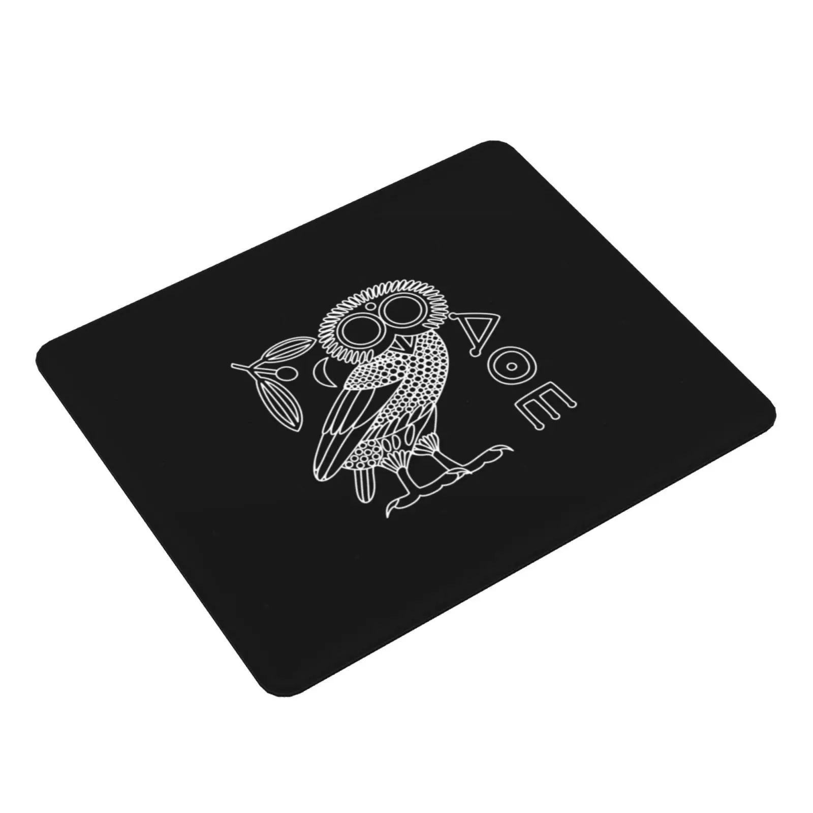 Owl Of Athena [ Black All ] Mouse Pad DIY Print Owl Athens Owlet Athena Athenian Greece Greek Ancient