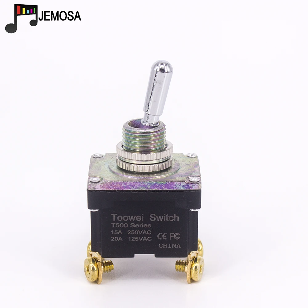 Toowei-interruptor de encendido y apagado a prueba de agua, 4 pines, 15A, 250V/ 20A, 125V SPST, agujero de montaje, tornillo de contacto de 12mm, 1 ud.