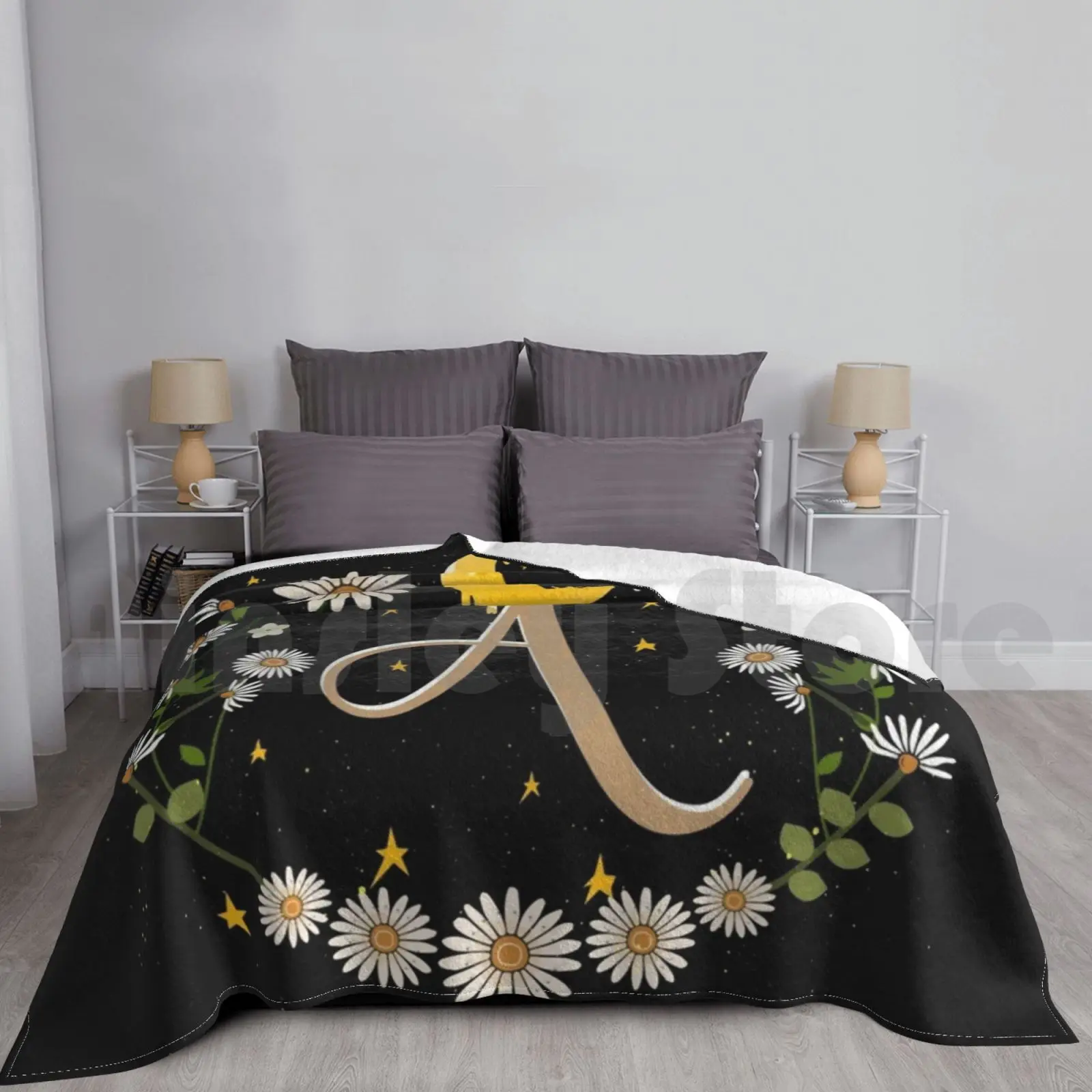 A , The First Letter Of Name , Honey Moon Blanket Fashion Custom Lettre A Honey Moon For Wife Alphabet Initials