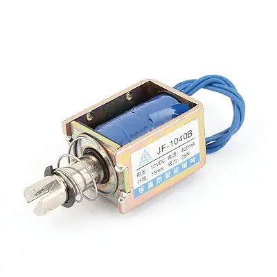 JF-1040B DC12V/DC24V 400mA Pull Push 25N/15mm Open Frame Solenoid Electromagnet