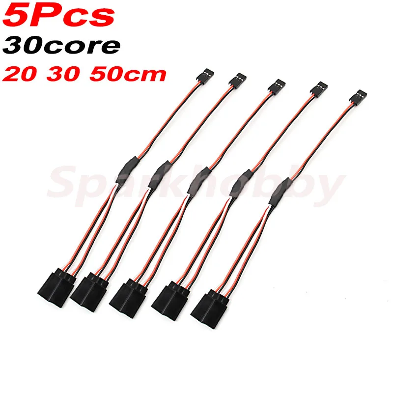 5PCS 30 core 200mm 300mm 500mm Y-type Servo Extension Cable Suitable Steering Gear Y Line For Extended Connection RC Models ACCS