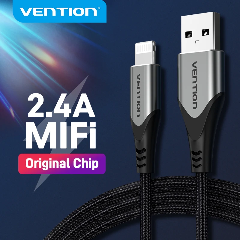 Vention MFi USB Cable for iPhone 14 Mini 13 Pro Max 2.4A Fast Charging Data Cable for iPhone 12 Pro Max XR 8 Phone Charger Cable