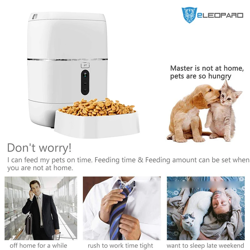 TY-1080P-BL6 Smart Automatic Pet Feeder 5v Wireless Camera Support Smart Home Networking Remote Pet Feeder Safety