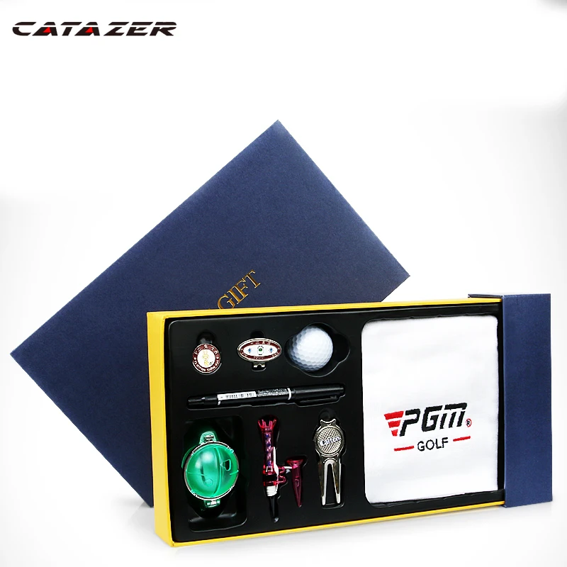 Catazer Golf Clip Mark TEE Set Ball Green Fork Gift Eight Piece Set Gift Box High Quality /greens Fork/scriber/towel Golf-balls