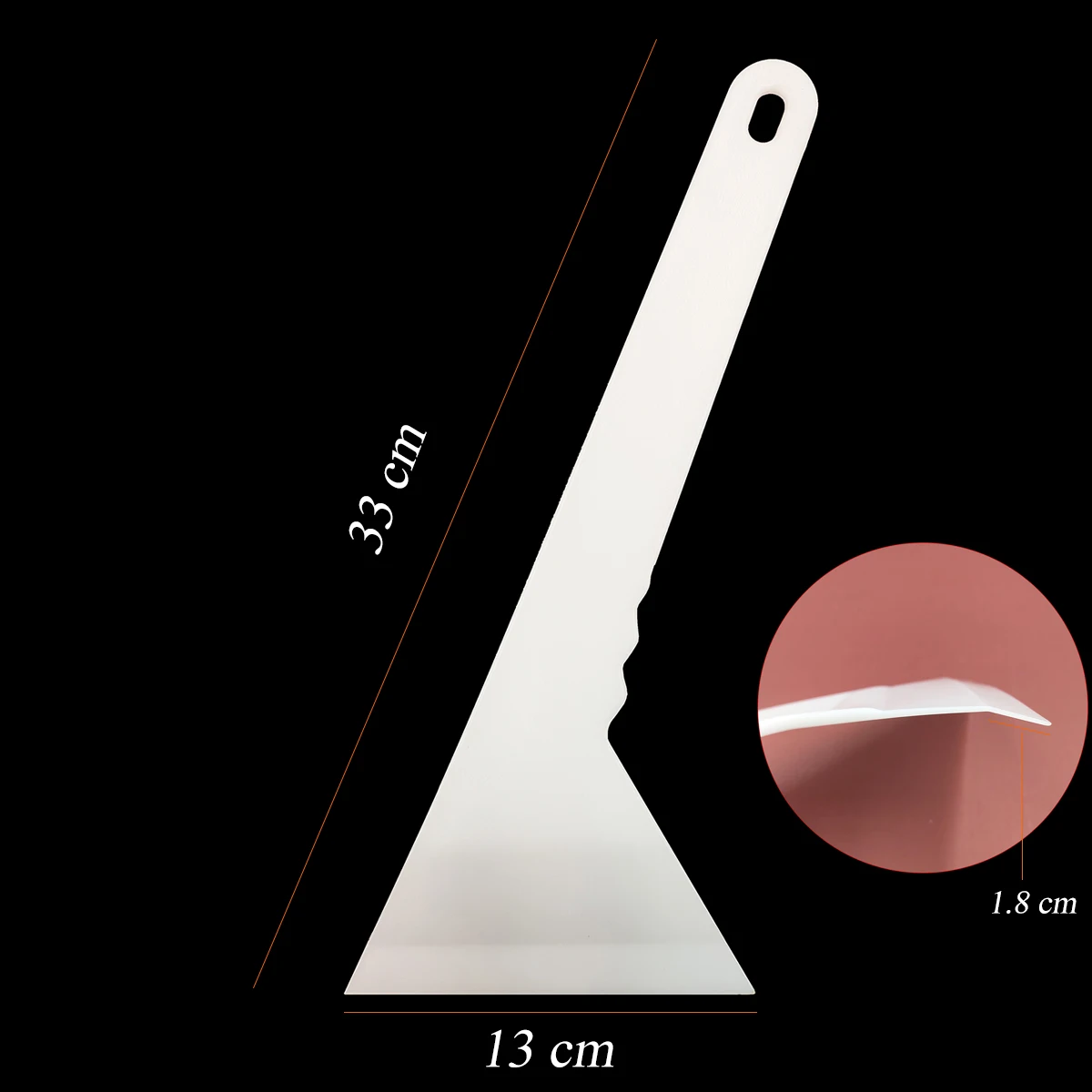 Escurridor de mango largo blanco con borde curvo para película de vinilo, herramientas de tinte de ventana de envoltura de coche, raspador de