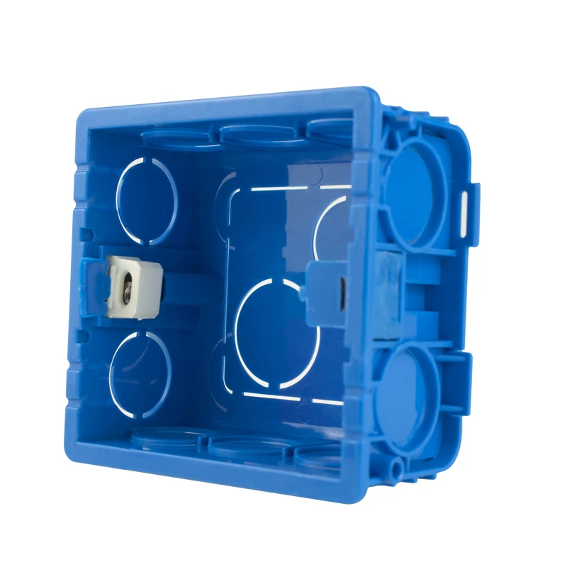 Avoir 86 Type Square Cassette Mounting Box Wall Socket Switch Wire Dark Box Installation Box Blue Red White Plastic Junction Box