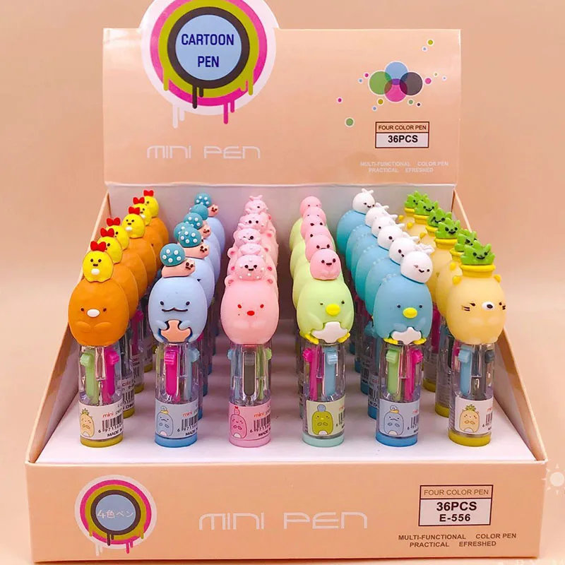 

36 pcs/lot Mini Sumikko Gurashi 4 Colors Ballpoint Pen Cartoon ball pens School Office writing Supplies Stationery Gift