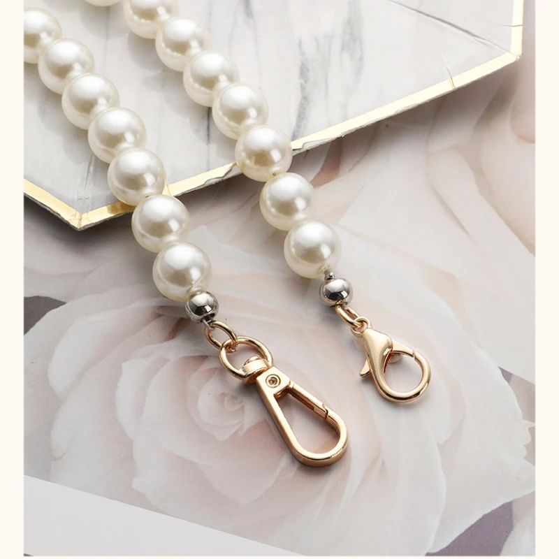Handmade Pearl Chain Bag with DIY Messenger Lady Bag Accessories Steel Wire Beaded Bag Chain Handbag Hand Crossbodypearl Chain