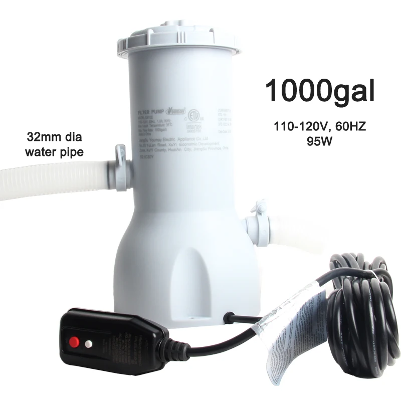 530/1000GAL US AMERICA standard 110-120V filter pump above ground pool metal frame piscine inflatable easy set pool filtration