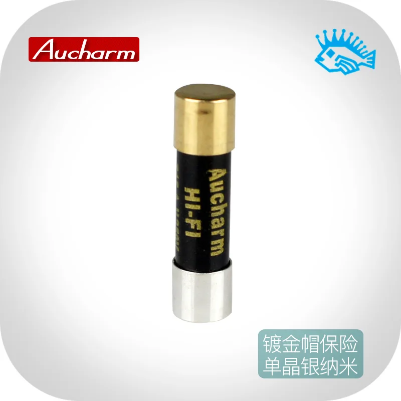 

1pcs Aucharm hifi fever grade single crystal silver nano fuse CD amplifier power amplifier socket gold plated cap audio