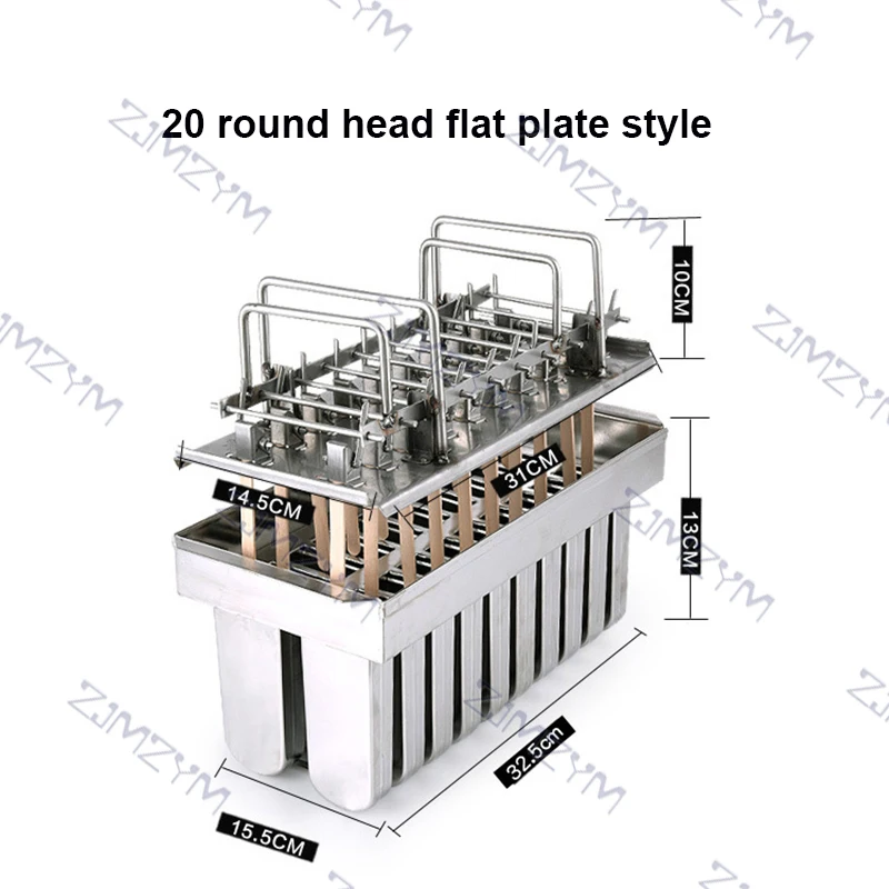 20 Molds Stainless Steel Ice Cream Mould Stick Ice Stick Making Mould Creative 20 Ice Lattice Mould Ice Cream Stick Rack