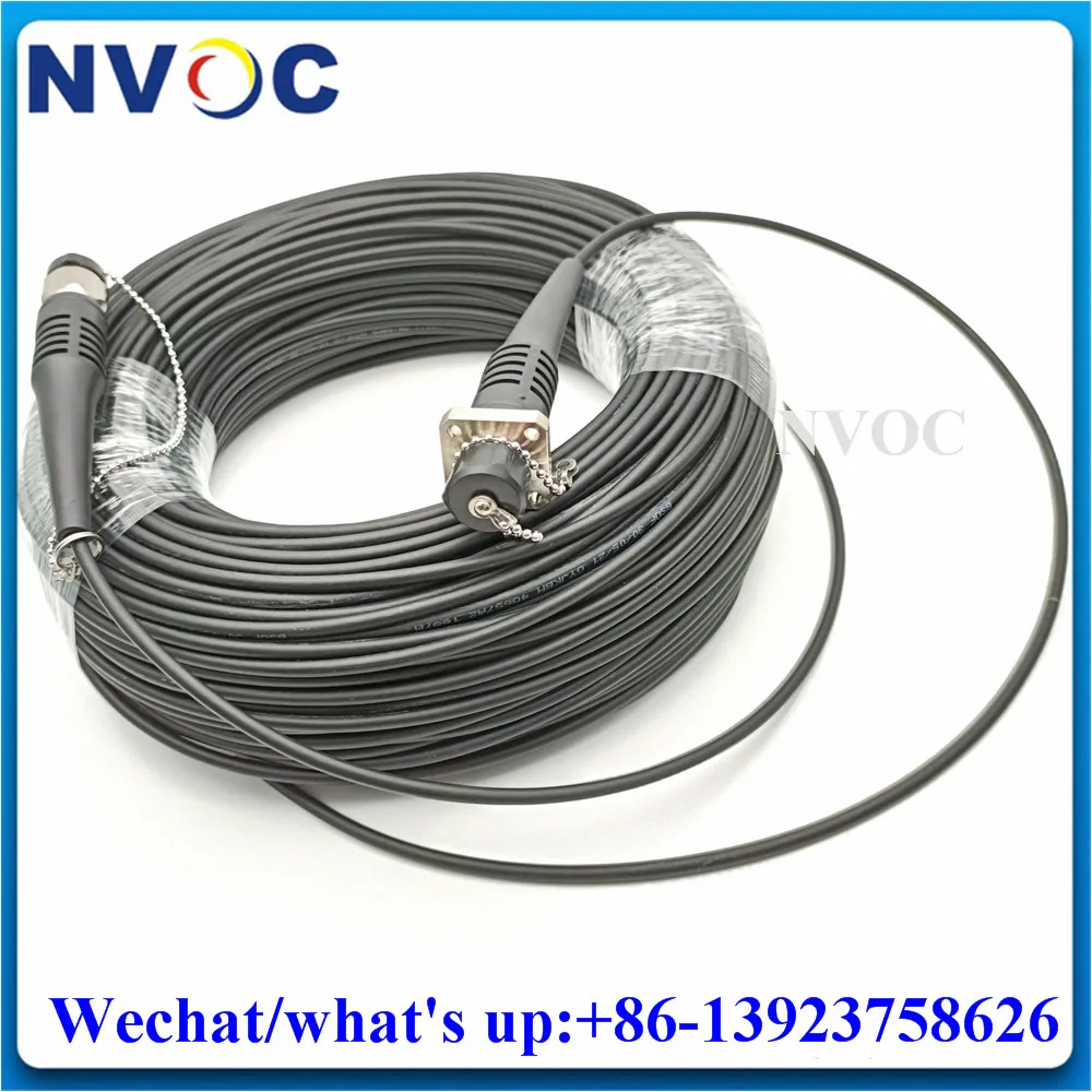 350M,SM,2Fibers,G657A,LSZH/TPU,2Core ODC Round Square to ODC Male Round 4.0mm Armored Black Cable Fiber Optic Patch Cord Jumper