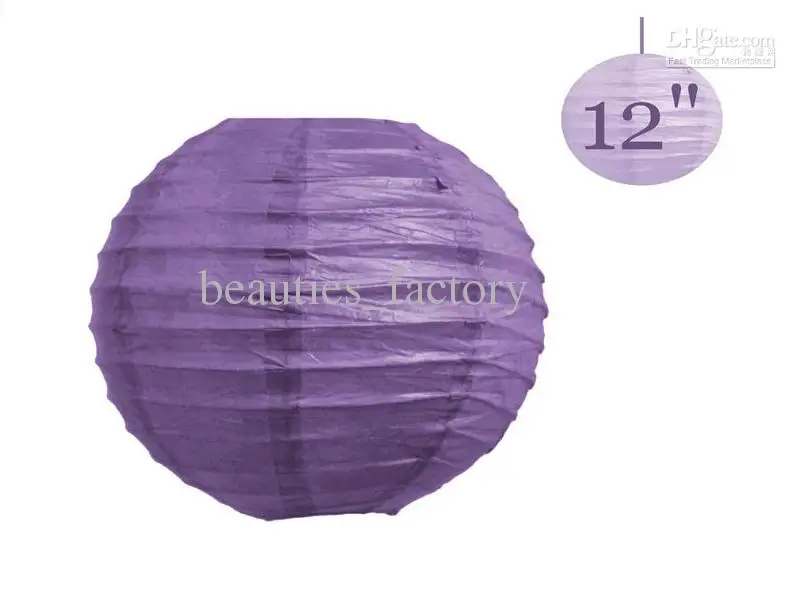 

30 Pcs Chinese Paper Lantern lamps WEDDING Party DECORATIONS Purple 12" ( You can Mix Color)