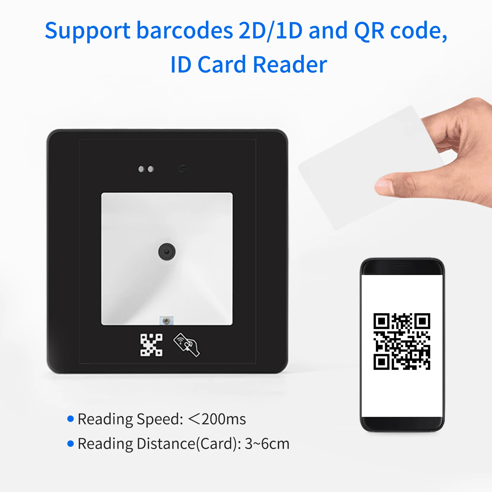 Aibecy Embedded Barcode Scanner Wired Scanning Module RFID Card Reader High Speed Barcode USB Connect for 1D 2D QR Code