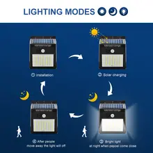 Solar outdoor LED wall light PIR sensor #6