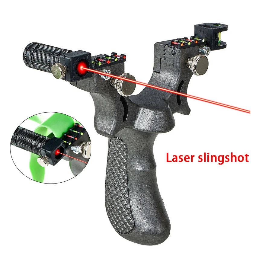 Big Power Infrared Aiming Slingshot with Flat Rubber Band Slingshots Professional Fast Bow Outdoor Special for Hunting