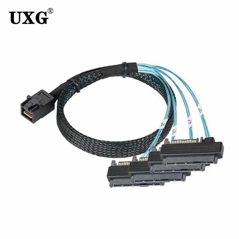 Mini-SAS to SAS-Cable,SFF-8643 to SAS SFF-8643&8087 to SFF-8482 Connector 4X SAS 29Pin SFF-8482 with SATA Power Adapter Cable