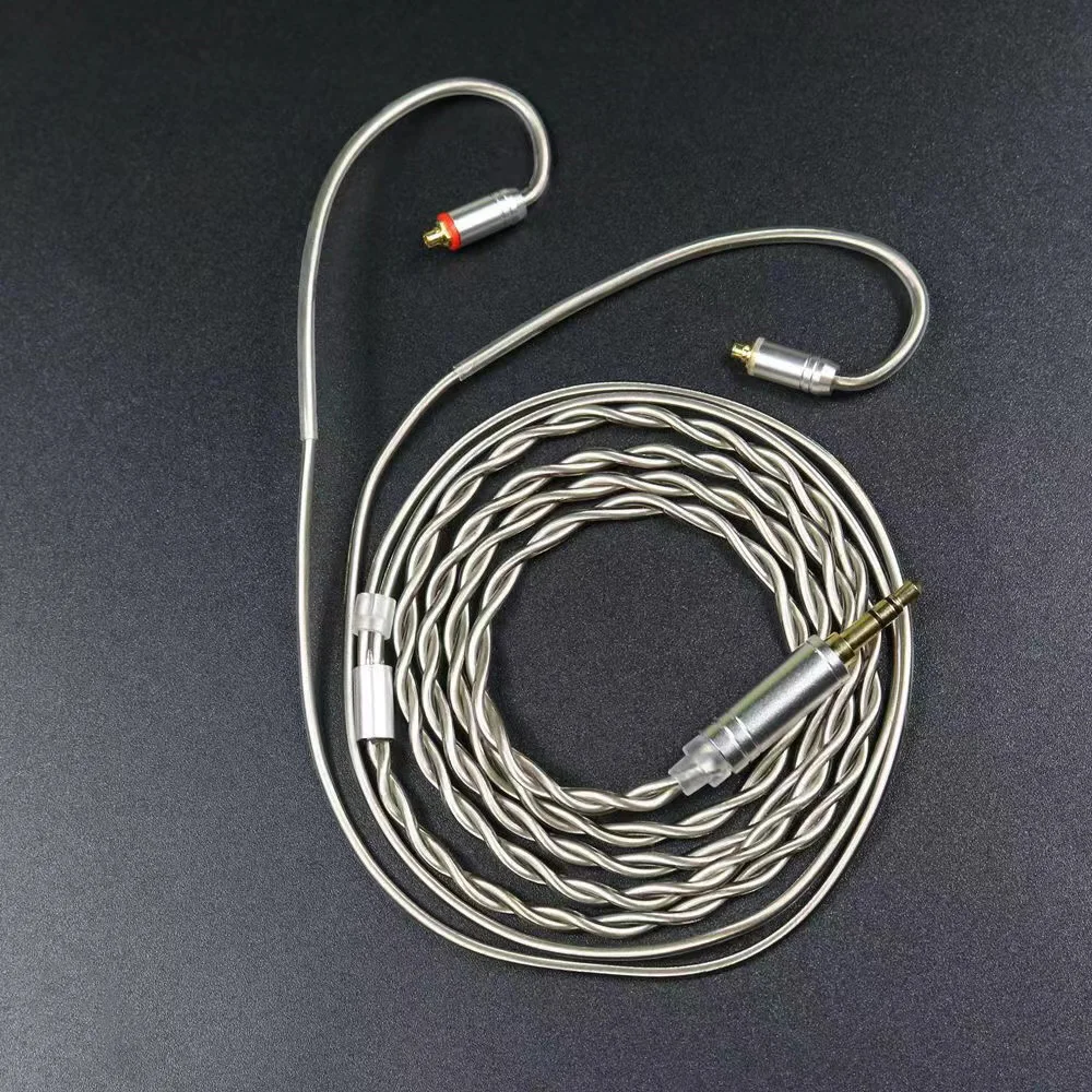 6N OCC placcato argento MMCX 0.78 2pin grigio doppia colla auricolare coassiale cuffia cavo aggiornato 3.5/2.5/4.4 QDC TFZ IE80 A2DC