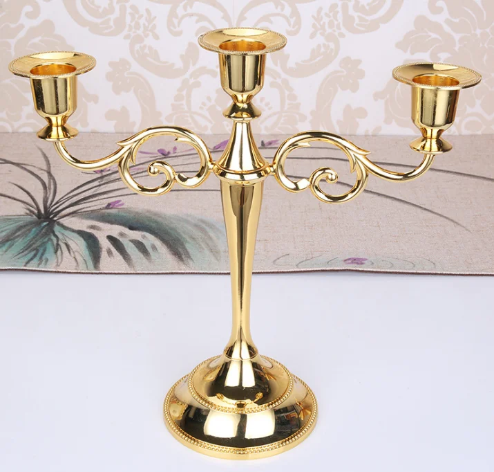 

Wholesale High Quality 3 arms Candle Stand Metal Pillar Candle Stick Candle Holder