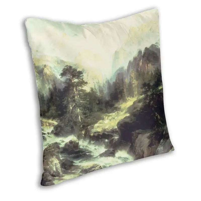 Custom Thomas Moran In The Teton Range Pillow Case Home Decorative 3D Print Landscape Painting Cushion Cover for Living Room