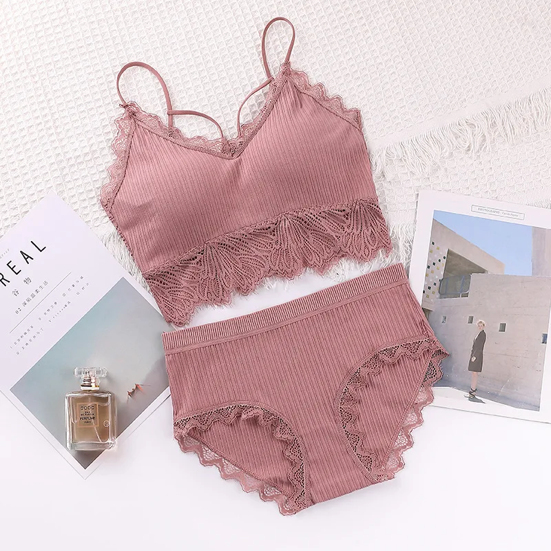 Sports Underwear Women Push Up Bras and Panty Girl Bralette Lingerie Set Sexy Bra Lenceria Wirefree Langerie Feminina Mujer Fem