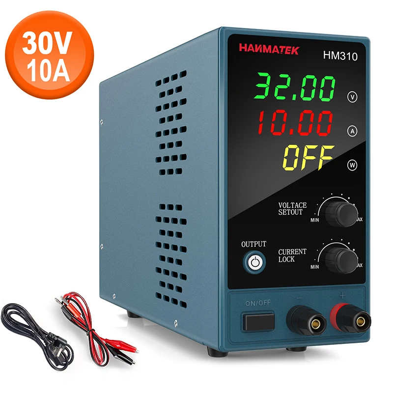 Adjustable DC Power Supply with output enable/disable button HANMATEK HM310 Mini Variable Switch Digital Bench Power Supply