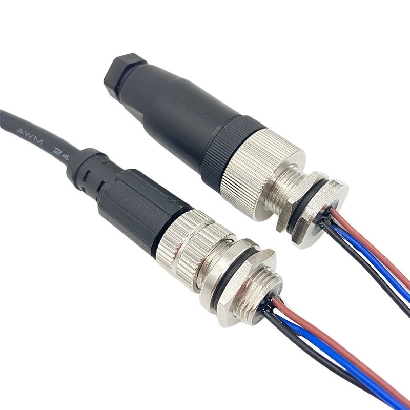 Imagem -03 - Pinos Pinos Soquetes Conectores de Cabo 8p12p Macho Fêmea Plugues 20cm Aviação Telecom Mais Leve Câmera Conector de Soldagem 50 Peças M12