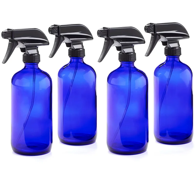 

500ml/250ml Empty Cobalt Blue Glass Spray Bottles with Mist & Stream Sprayer Refillable Trigger Bottle For Essential Oils