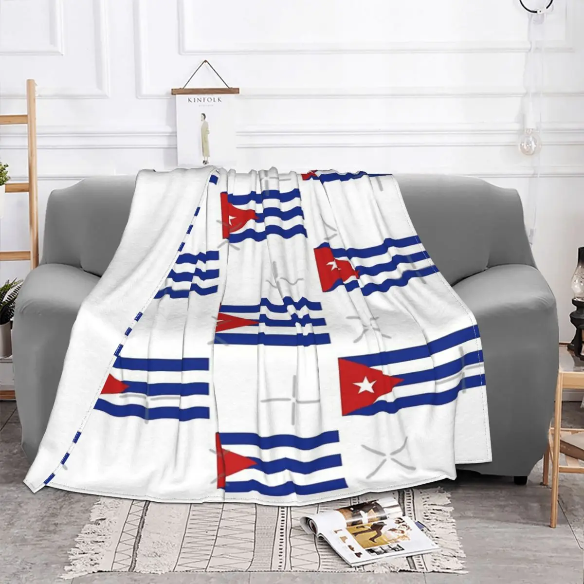 Hermosa bandera de Cuba, manta, colcha, cama, alfombra a cuadros, toalla de playa, Sudadera con capucha, manta para niños