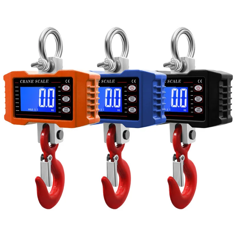 3 Color Wireless Digital Hook Scale 1000KG Crane Industrial Heavy Duty Weighing Balance Hanging Bascula Gram Weighting Steelyard