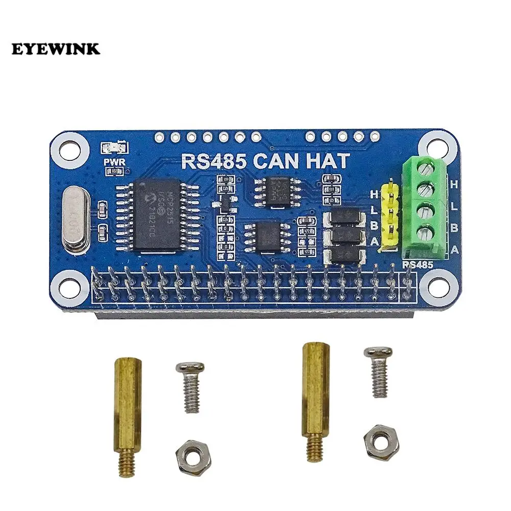 Waveshare RS485 CAN HAT for Raspberry Pi Zero/Zero W/Zero WH/2B/3B/3B+,onboard CAN controller: MCP2515,485 transceiver: SP3485,