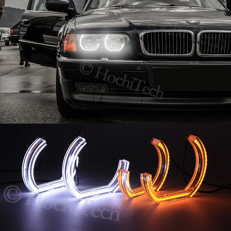 

Switchback Dual Amber White Crystal LED Angel Eyes Halo Rings For BMW 7 Series E38 740i 740iL 750i 750iL 730d 740d 728i 1995-01