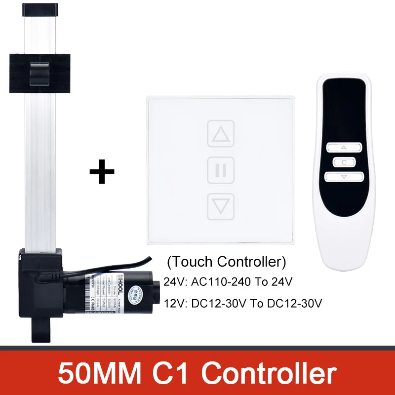 Imagem -03 - Atuador Linear Elétrico Dc12v 24v 660lb do Curso de Dhla3000p 50 mm com Controlador de Wifi Mini dc Motor Telescópico Ultra Baixo Nível de Ruído