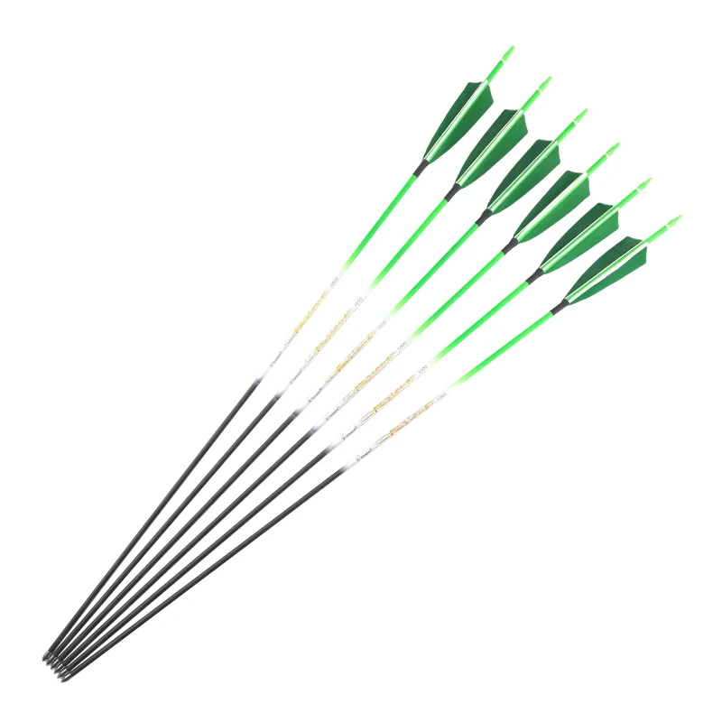 

Pinals Archery Spine 500 600 700 800 900 1000 30Inch Carbon Arrow Shafts Feather Points Compound Recurve Bow Longbow Hunting