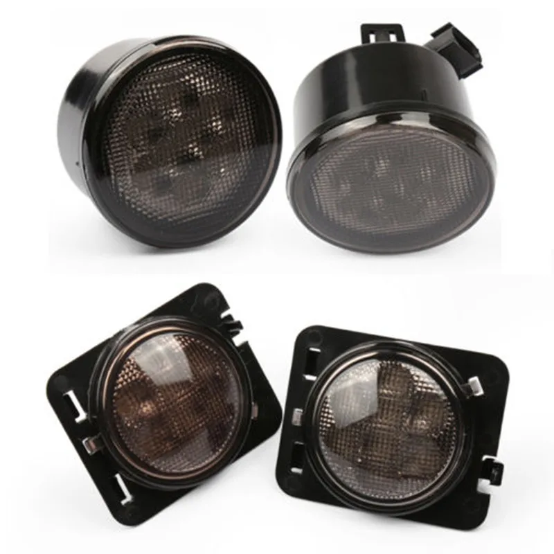 Przedni kierunkowskaz LED do Jeep Wrangler JK 2007-2017 Bursztynowe światło boczne błotnika do Jeep Wrangler DRL Zespół lampy — zdjęcie 4