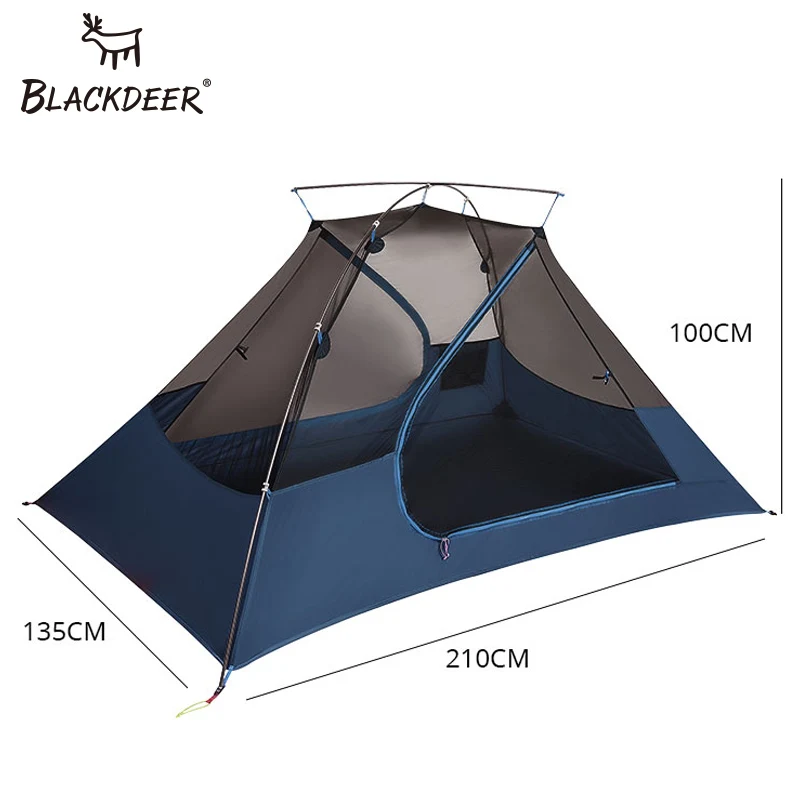 BLACKDEER 2 Person Ultralight Tent 20D Nylon Silicone Coated Fabric Waterproof Tourist Backpacking Outdoor Camping 1.47 Kg