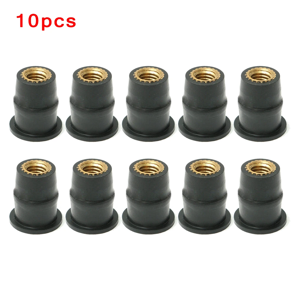 10X Motorcycle Windshield Rubber Nuts/M5/M6 Vibration Damper Panel Mounting 5mm Universal M5 Rubber Nuts For Most Windshields