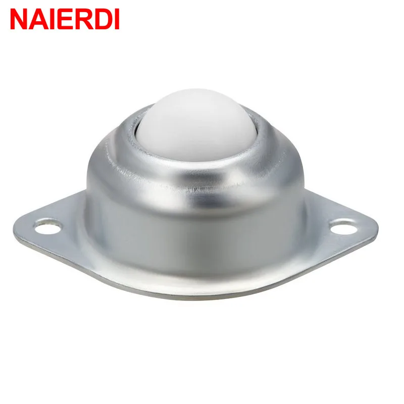 NAIERDI 6PCS 1 inch Roller Ball Transfer Bearing Caster Dual Roller Bearing Wheel White PP Nylon Round Durable Bull Wheel