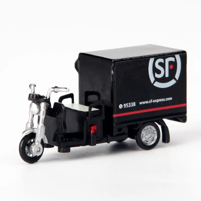 Tiny 1:64 SF Express Delivery Electric Tricycle Simulation Model Motorcycle